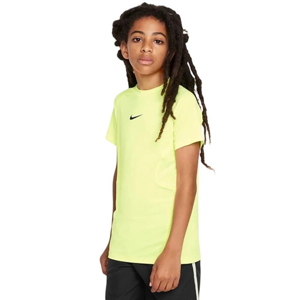 NIKE Big Kids Dri-FIT Short-Sleeve Tshirt Large Neon Yellow Crewneck NWT
